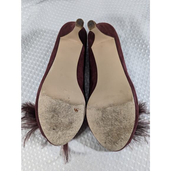 MICHAEL! "CHICAGO" BURGUNDY SUEDE LEATHER W/ACCENT FEATHERS PUMPS! SZ 8M - Picture 9 of 10